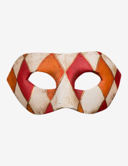 Colombine mit Rhombus Orange und Rot