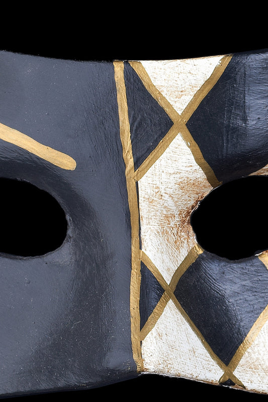 Halbmaske Weiß u. Schwarz