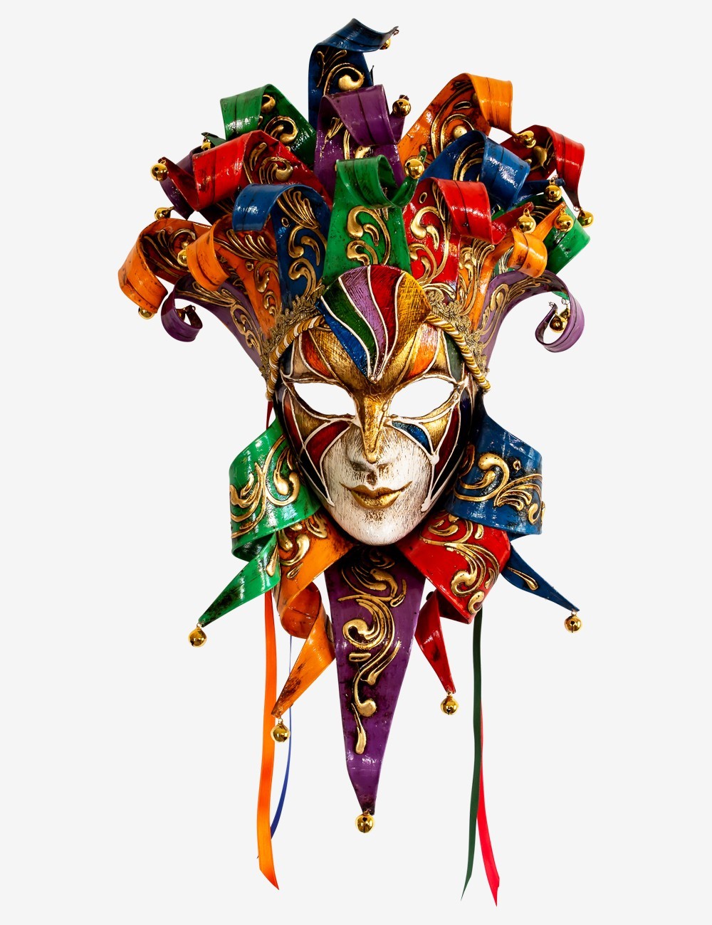 Jolly Venetian Mask, Carnival Mask, Handmade in Papier-mâché
