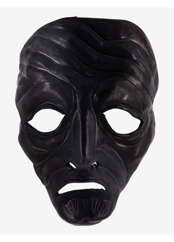 Masque Vénitien Le Mèdecin de la peste avec nez court Noir En Cuir Fait à  la Mai