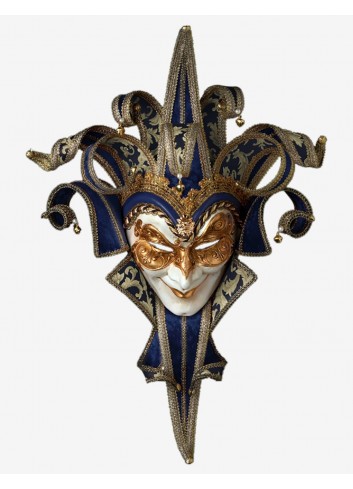 Joker - Italienische Mask in Venedig hergestellt (Blau)
