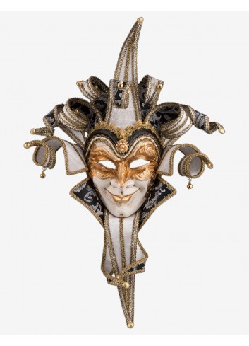 White venice masquerade mask: Damask Joker