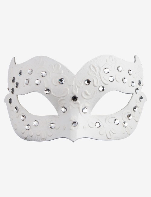 Maschera Bianca fai da te in cartapesta con elastico Stafil