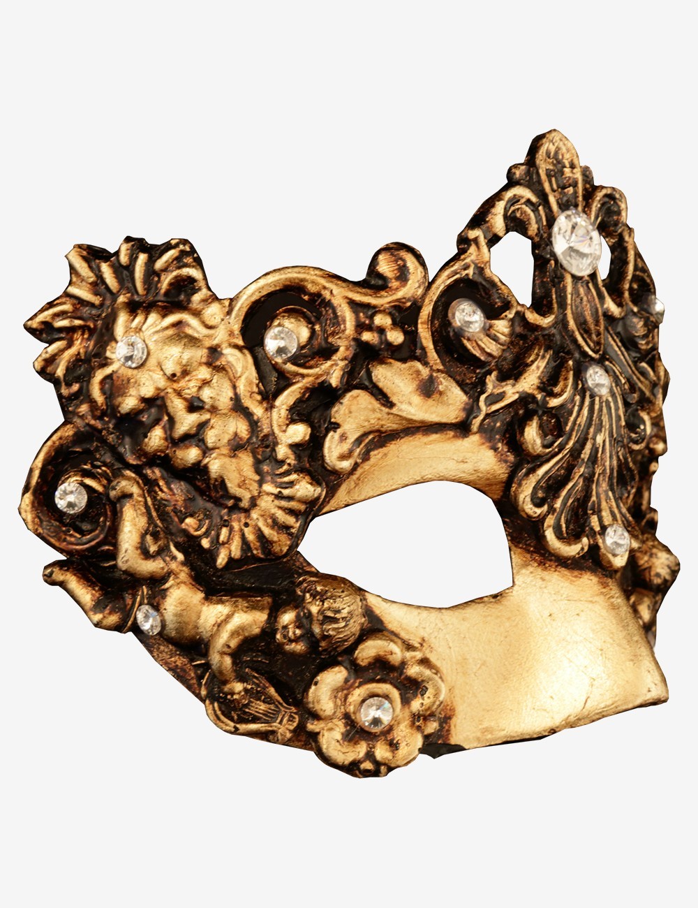 Maschera Veneziana originale da Carnevale decorazione per parete  indossabile oro