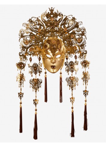 Authentic Venetian Mask - Allegoria (Golden)