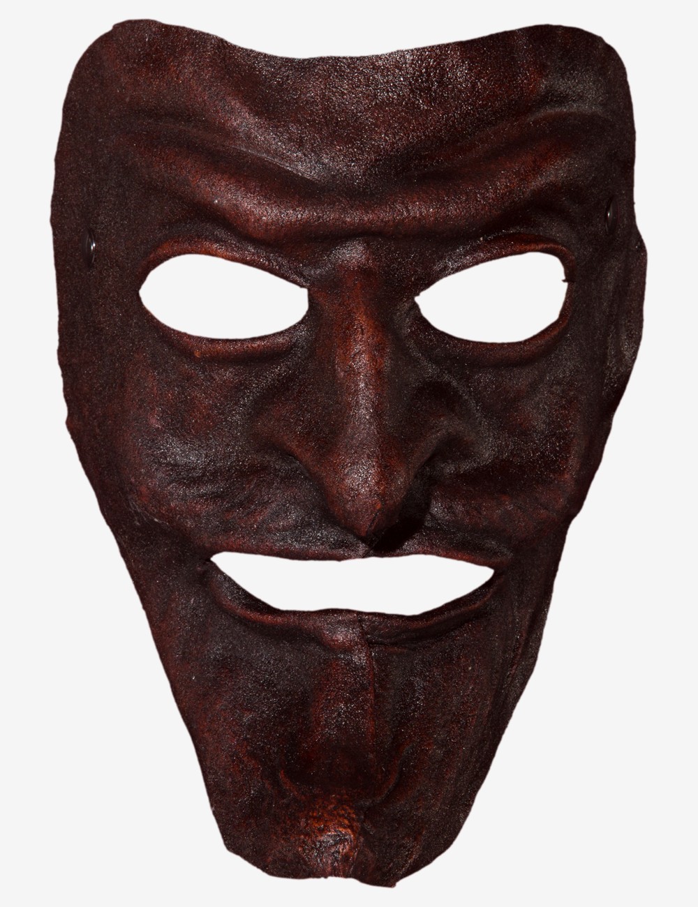 Brown Leather Pantalone Venetian Mask For Sale