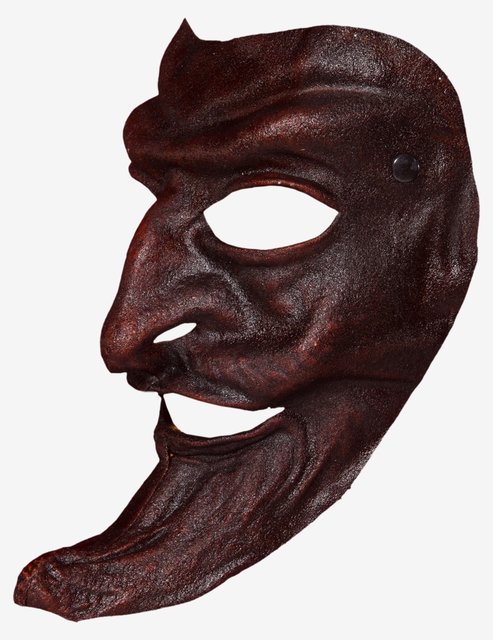 hule Rå På hovedet af Brown Leather Pantalone | venetian mask for sale