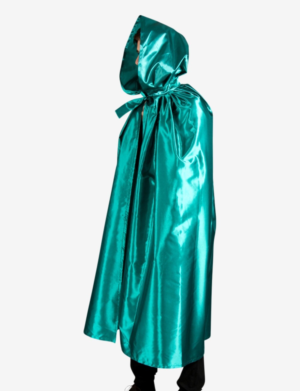 Unisex Turquoise Cloak With Hood | Venetian Carnival Costume