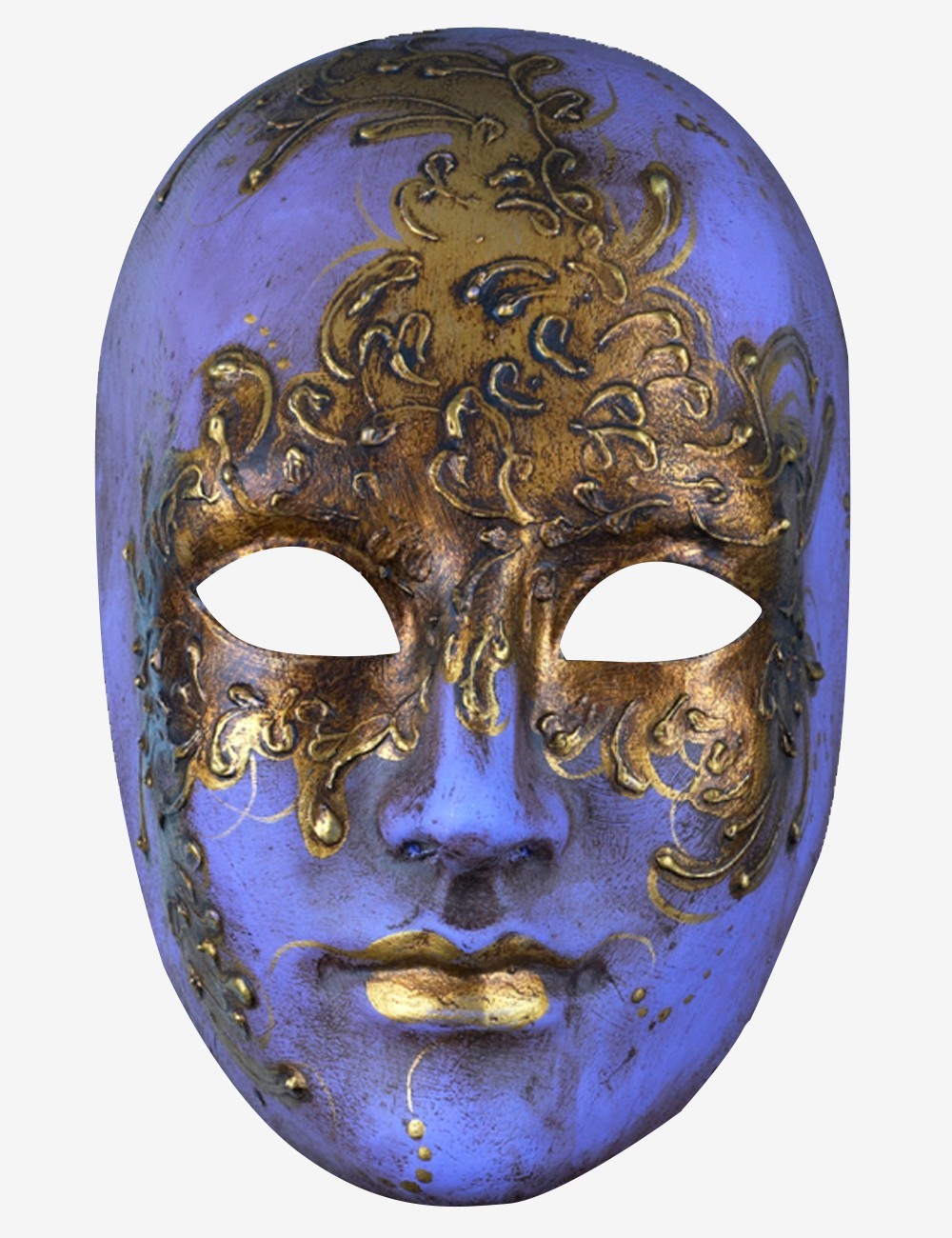 Blue and Gold Face venetian mask for sale