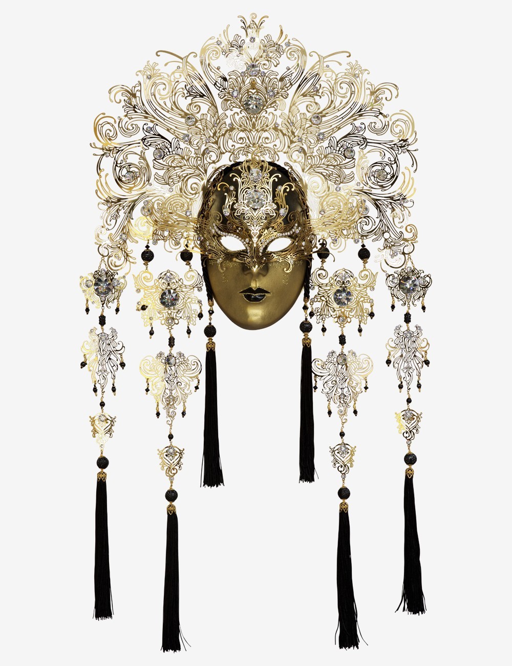 Venetian Masquerade Mask - Allegoria (Bronze)