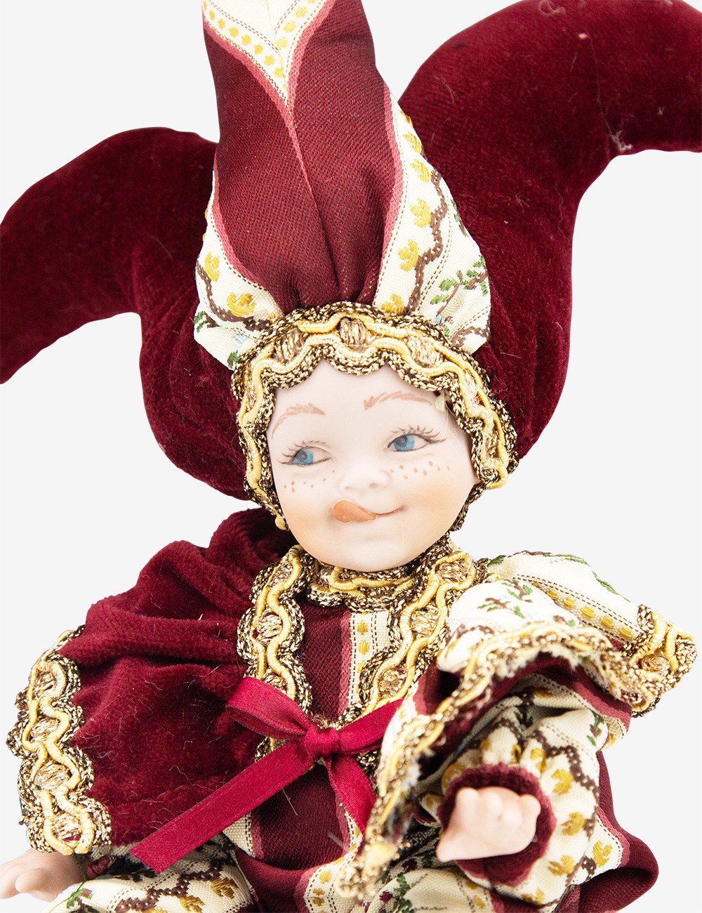 Large Triangel 001 - Bordeaux | Authentic Venetian Doll | Dolls