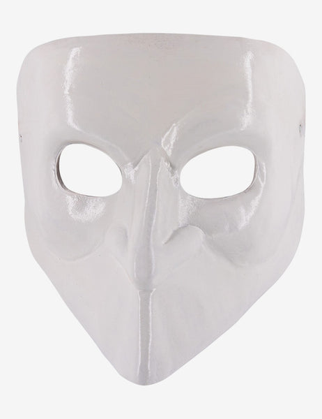 Luxury White Leather Bauta | Venetian Leather Mask For Sale