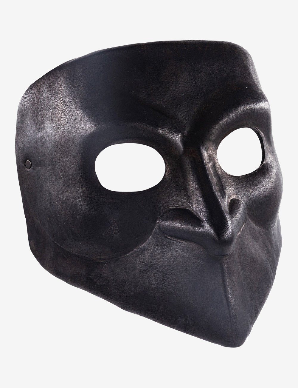 Luxury Black Leather Bauta | Venetian Leather Mask For Sale