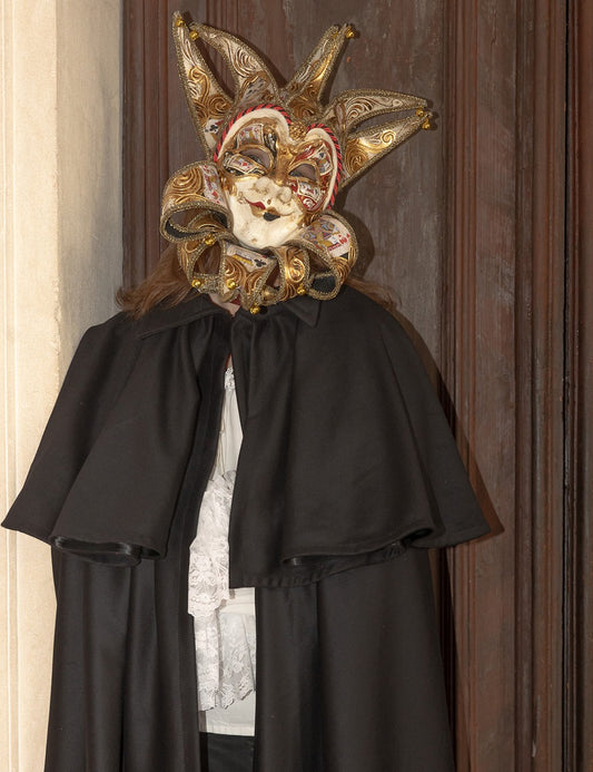 Wool cloak with cape