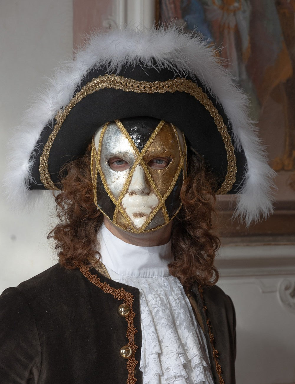 Tricorn Hat , Black , veil , Venetian, carnival , I’m not for sale necklace is ! 7589.jpg?crop=center&height=  main image 4