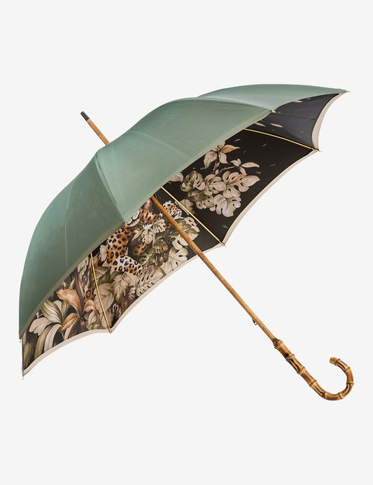 Leopard Umbrella with Bamboo Handle