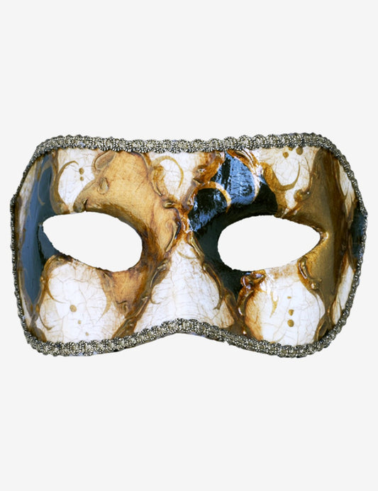 Gold & Black Checked Eye Mask Craquelé