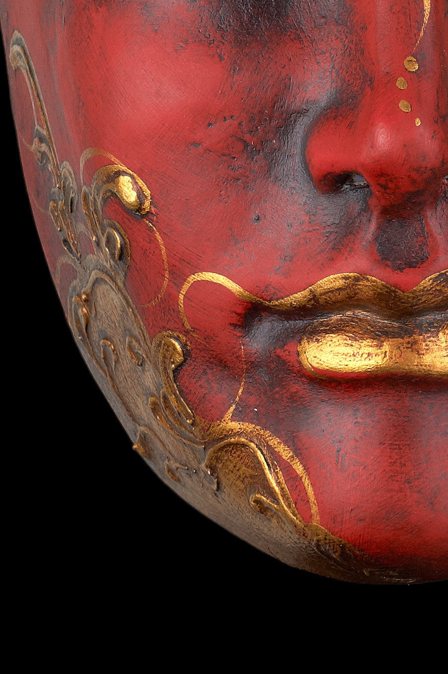 Red Face With Gold | Venetian Mask For Sale | For Men | Original