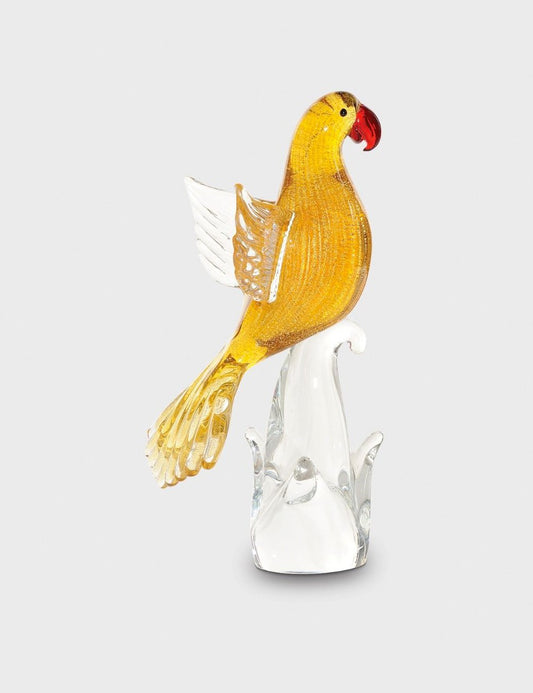 Gelber Vogel mit gedrehtem Kopf
